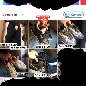 Nike shoes, Kobe shoes, Jordan shoes.